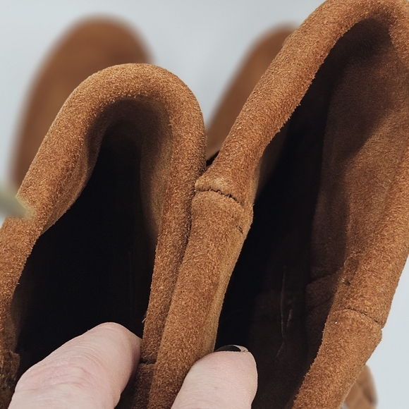 Minnetonka Calf Hi 3-layer leather Fringe western hippie moccasin Boot size 8 - Picture 8 of 16